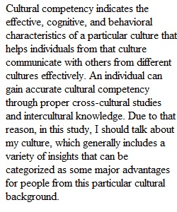 Cultural Competency Paper